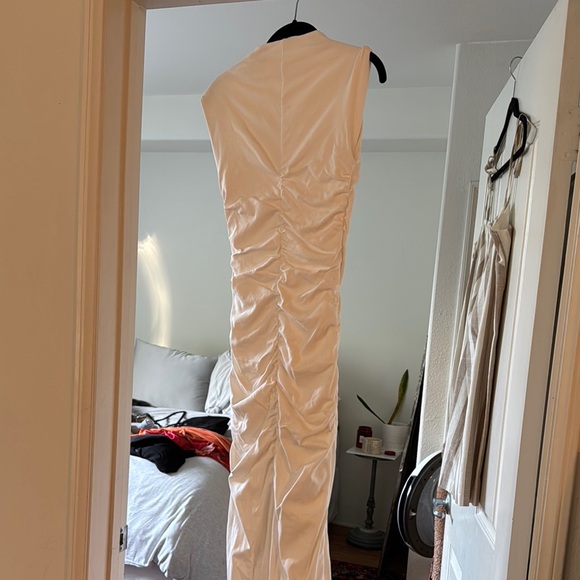 Meshki Cream Ruched Pencil Midi Dress - Picture 4 of 4